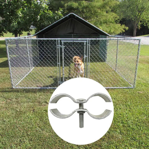 Heavy Duty Chain Link Fence Panel Clamps For One And Five Eighths Inch Frames Galvanized Dog Kennel Saddle Clamps Eight Pack For Forty Two Millimeter Pipe Fence Panels Rust Resistant Easy Install Durable Outdoor Gate And Fence Connectors
