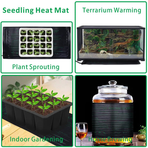 Seedling Heat Mat 10x20.75 Inch Waterproof Heating Pad For Indoor Gardening Seed Starting Germination Hydroponics Greenhouse Grow System Low Power 18W Easy Clean Durable PVC