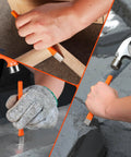 Heavy Duty Cold Chisel Set, Three Piece with Three Eighths Inch, One Half Inch and Five Eighths Inch Blades in Premium Cr V Steel in use