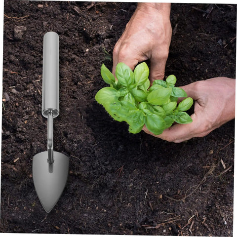 Planting basil with Garden Digging Tool Hand Shovel For Cultivation And Planting No Handle Design Easy Soil Loosening