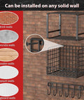 Heavy Duty Garage Shelving Set With Wire Baskets Wall Mounted Shelves for Shed Garden Laundry Room Kitchen Organization