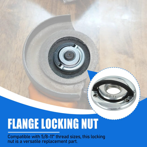 Rock Solid Heavy Duty Quick Release Lock Nuts 5/8-11 Thread Fits Angle Grinders With 1 75 Inch Flange Premium Steel Double Pack in use.