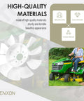 Beefed Up Heavy Duty Transmission Cooling Fan for John Deere LT155 LT166 Sabre, durable white plastic finish