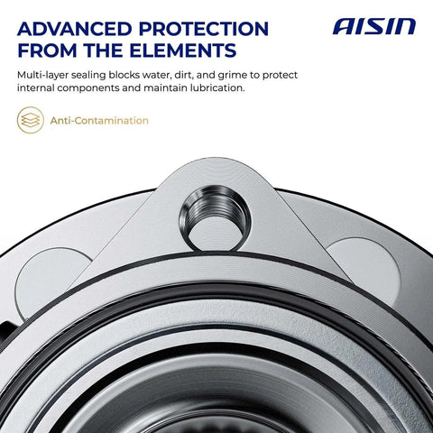 Premium Rear Wheel Bearing Hub Assembly Straight Up Built Tough For Toyotas, close-up view of sealed bearing and multi-layer protection.