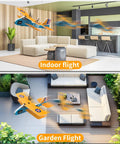 Retro Biplane RC Plane For Kids And Adults With Two Point Four GHz Remote Control Auto Balance Gyro in flight indoor and garden settings