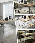 Badass Rock Solid Heavy Duty Aluminum Work Table With Thick Wood Top And Tough Utility Workbench For Garage Workshop Kitchen Prep And Commercial Packing Rack in modern office and garage settings.