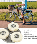 36T Planetary Gear Clutch Kit for high power electric bikes with visible nylon gears, clutch part displayed in front of a bike rider.