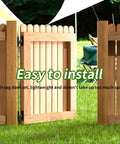 Front view of heavy-duty gate hinges 2-pack on a wooden fence gate; black steel, wall-mount