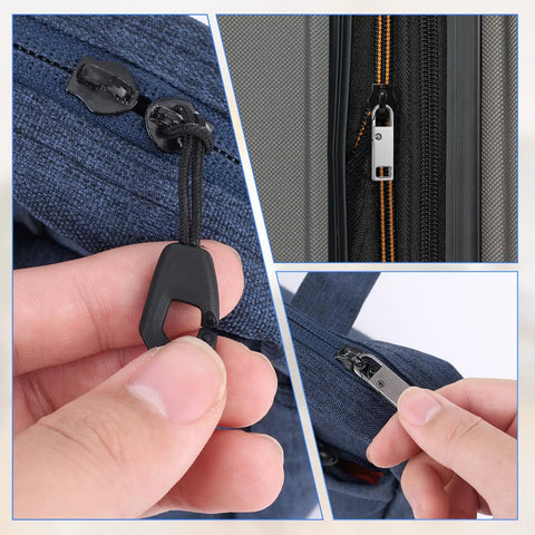 Detachable Metal Zipper Pull Replacement Kit With Six Heads And Six Extension Cords For Backpacks Jackets Luggage Boots And Tents