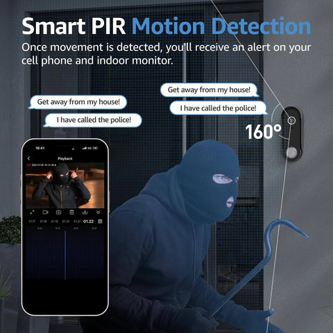 Wireless Smart Video Doorbell System With A 7 Inch Touchscreen Display 1080P HD Doorbell Camera With Motion Detection in use
