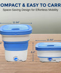 Portable Mini Washing Machine For On The Go Laundry, Lightweight Collapsible Bucket Washer And Dryer, 1kg Capacity, Blue