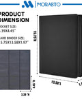 Top Loader Card Binder With 18 Double Sided Pages, Holds 324 3x4 Top Loaders, Rugged Black Hard Plastic, Product Dimensions