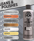 Heavy Metal Polish Restorer And Protectant For Chrome Aluminum Stainless Steel Brass Silver And More Cleans Restores 16 Oz bottle