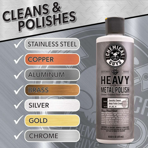 Heavy Metal Polish Restorer And Protectant For Chrome Aluminum Stainless Steel Brass Silver And More Cleans Restores 16 Oz bottle