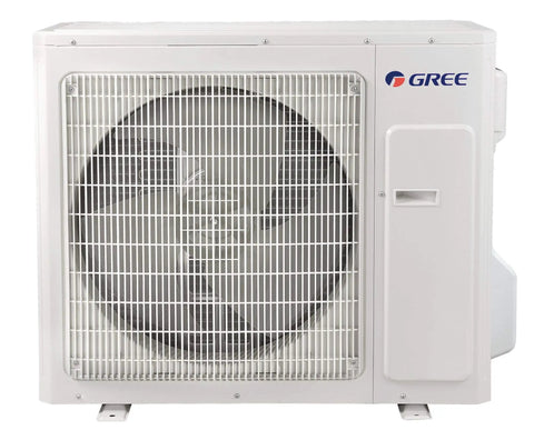 24000 BTU Wall Mount Ductless Mini Split Air Conditioner And Heat Pump showing outdoor unit with a fan for cooling.
