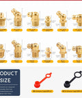 Hydraulic Zerk Fittings Kit With Caps, 156 Pcs SAE And Metric Grease Fittings, Heavy Duty Brass Construction display.