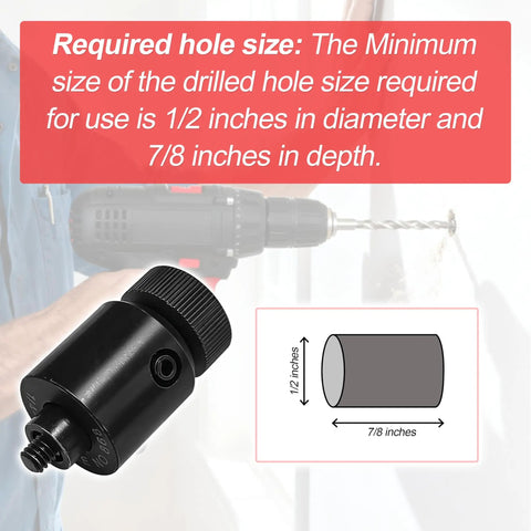 Easy To Use Screw Anchor Expander for Caulking Anchors 1/4 Inch To 20 Quick Masonry Fastener Setter with required hole size diagram