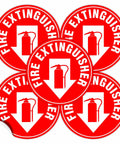 Set Of 5 Fire Extinguisher Signs 4 Point 5 Inch Circle Waterproof Laminated Vinyl Stickers Stick On 4 Mil Durable Scratch And Fade Resistant Fire Safety Labels For Building And Office