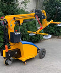 Electric Hydraulic Robot Glass Lifter With Kickass Suction Grips For Heavy Marble Slabs And Big Glass Panels, yellow design, mobile with suction cups.