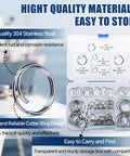 70 Piece Stainless Steel Cotter Ring Kit With Five Sizes For Marine Use in storage box, rust resistant hardware.