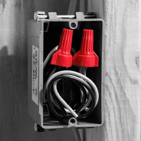 Wire Connector Kit, 150 Piece Mixed Assortment Bag, Heavy-Duty Wire Nuts With Wing Grip Design inside electrical box