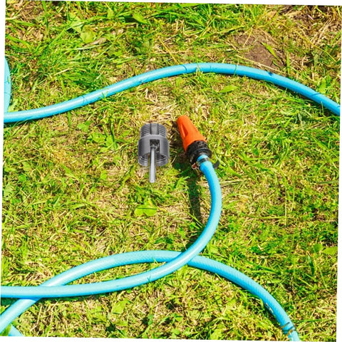 Kontonty 3 Pc Pipe Threader Set For Metal And Pvc Pipes Compatible With Electric Drill For Internal External Threading, showing threading tool beside blue hose.
