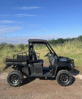 Side view of black 1000cc UTV Customizable Utility Vehicle for OEM and Commercial Projects, A True Workhorse With Heavy Duty All Terrain Capability.