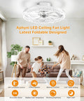 20 Inch Low Profile Fandelier With Integrated Light And Smart App Control, Modern Ceiling Fan With Remote, Six Speed Adjustments That Hit Different For Silent Operation And Total Vibe Upgrades in a living room setting.