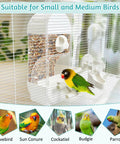 Hassle Free Spill Proof Automatic Bird Feeder For Cage with transparent container and water dispenser for small birds.