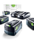 Energy Set SYS 18V Four 5.0Ah Batteries and TCL6DUO Rapid Charger in Systainer Case for Pro Contractors and DIYers