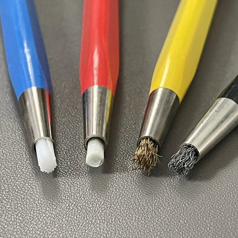 Scratch Brush Pen Set With Replacement Tips For Rust Corrosion Jewelry Circuit Boards And Auto Body Work All In One Go
