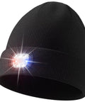Unisex Beanie With Light USB Rechargeable Headlamp Winter Knit Cap For Running Hiking Camping And Cold Weather Great Gift For Men Women Husband Him Hands Free Illumination On The Go, black beanie with LED light
