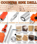 Heavy Duty 8mm Adjustable Single Hole Punch Set With Wood Countersink Drill Bit for woodworking and craft materials.