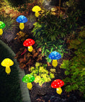 Colorful garden with Upgraded Dope Solar Mushroom Lights For Outdoors And Garden Decor With Eight Modes Waterproof.