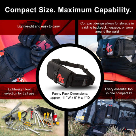 Compact Must Have Trail Saver Tool Kit With Fanny Pack Or Tri Fold Case Axle Wrench 17mm 24mm CRV Steel Hand Tools
