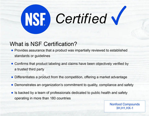 NSF Certified logo for Food Grade Mineral Oil For Wood Cutting Boards And Butcher Blocks Gallon Size Perfect For Stainless Steel Kitchen