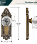 Crystal Door Knob Set With Antique Brass Base Vintage Passage Glass Door Handles For Bedroom Bathroom Hallway And Closet Durable Solid Metal Hardware Kit Easy Install With Adjustable Backset