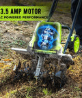 16 Inch Corded Electric Tiller With 13.5 Amp Motor, Beast Of A Garden Cultivator For Soil Prep And Landscaping in use