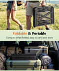 Folded Portable Folding Grill Table With 3 Level Adjustable Height For Outdoors, Lightweight Aluminum Camping Table