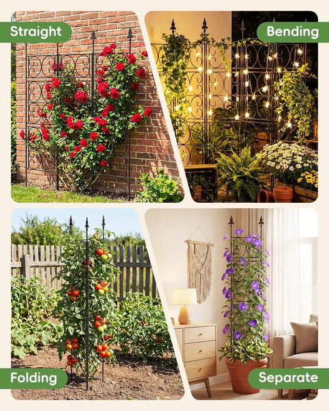 Heavy Duty Metal Garden Trellis For Outdoor Climbing Plants 60 Inch Tall 33 Inch Wide Built To Last Plant Support in multiple uses