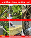 Stainless Steel Insulation And Sod Cutter Knife With 11.14 Inch Double Sided Blade Heavy Duty Lawn Repair Knife With Nylon Sheath For Foam Rock Wool Thick Branches And Other Insulating Materials cutting thin branches and insulation