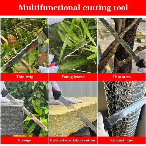 Stainless Steel Insulation And Sod Cutter Knife With 11.14 Inch Double Sided Blade Heavy Duty Lawn Repair Knife With Nylon Sheath For Foam Rock Wool Thick Branches And Other Insulating Materials cutting thin branches and insulation
