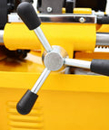 Close-up of the handle mechanism on the Zero Hassle Prograde 3 In 1 Electric Pipe Threader for 1 to 2 inch pipe.