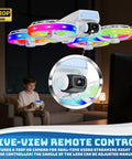 Mini Foldable Drone With 4.3 Inch Screen Remote No Smartphone Needed 720P HD Dual Camera LED Lights in living room