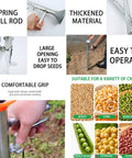 One Hand Garden Seeder And Seed Spreader Tool For Precise Sowing Easy No Fuss Operation Stainless Steel Manual Planter details