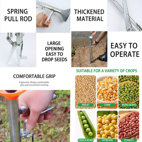 hand garden seeder One Hand Garden Seeder And Seed Spreader Tool For Precise Sowing Easy No  Fuss Operation Stainless Steel Manual Planter Transplanter For Beans  Peanuts