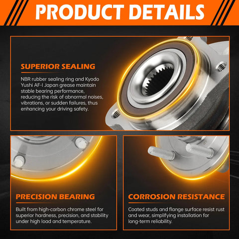 Front Wheel Hub Assembly 5 Lug With ABS Direct Fit Replacement For Dodge Journey 2009-2020 And Ram ProMaster 2014-2015 Beefed Up Wheel Bearing Hub Assembly 513286 For Passenger Or Driver Side product details showcase.