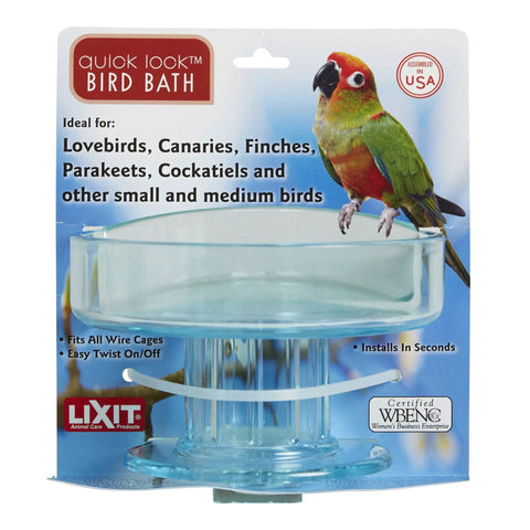 Twist And Lock Bird Bath For Small To Medium Birds Like Lovebirds Canaries Finches Parakeets And Cockatiels, Durable Plastic Self Service Bath That Stays Put, No Fuss To Use, Stable Mount Keeps Feathers Clean And Happy