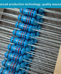 Blue metal film resistors with axial leads, 1/4W, 3120-piece assorted values kit