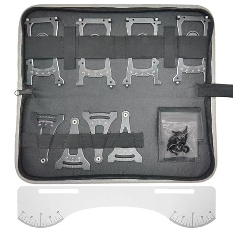 Setup Gauge for One Tenth Scale RC Cars With Suspension and Steering Adjustment Camber Toe and Slip Angle Tool in case